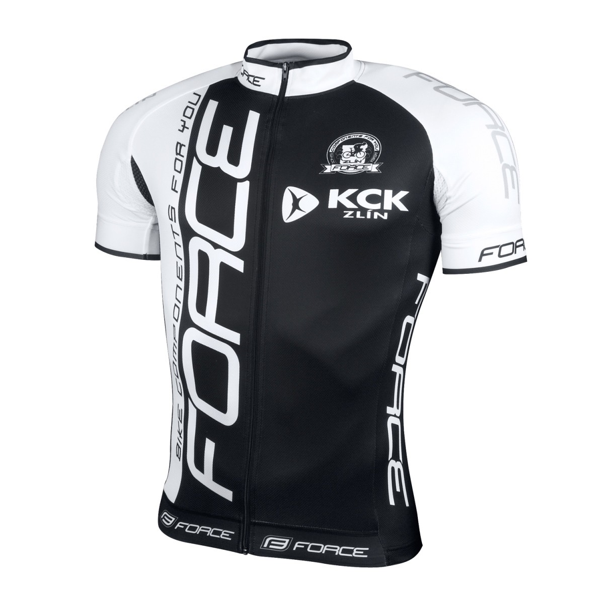 Force Tricou Force Team maneci scurte negru/alb