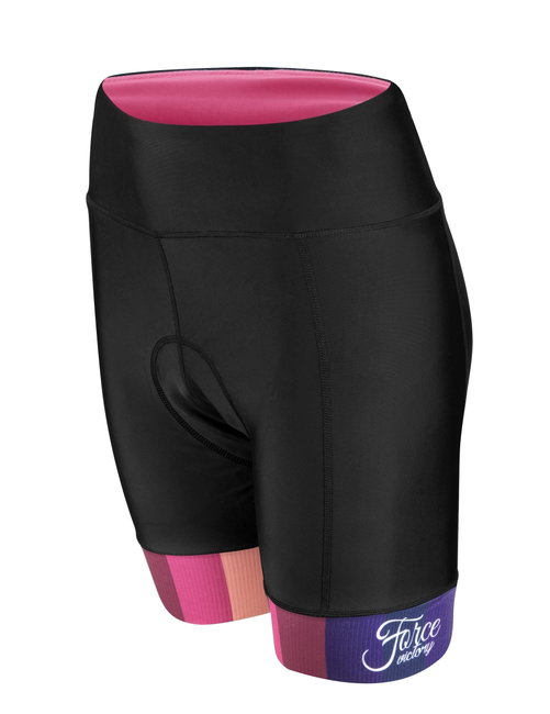 Pantaloni scurti cu bazon Force F Victory, negru/roz, XS