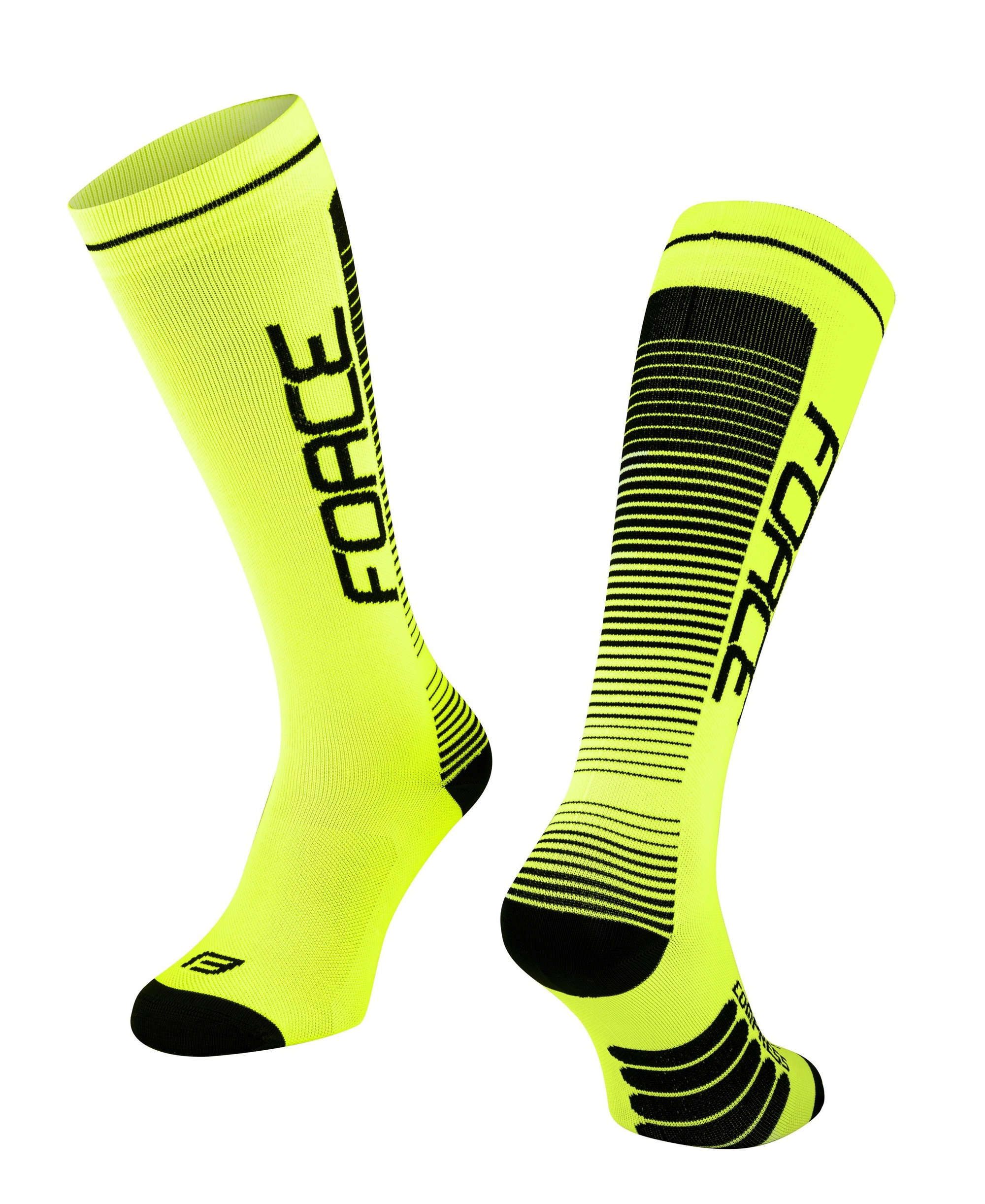 Force Sosete lungi Force Compress, negru/fluo, S-M (36-41)