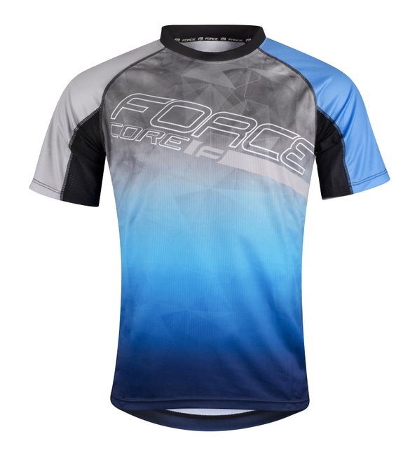 Tricou ciclism Force MTB Core, gri/albastru, 3XL