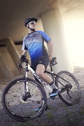 Tricou ciclism Force MTB Core, gri/albastru, 3XL