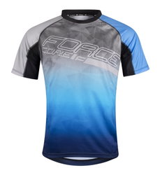 Tricou ciclism Force MTB Core, gri/albastru, XXL
