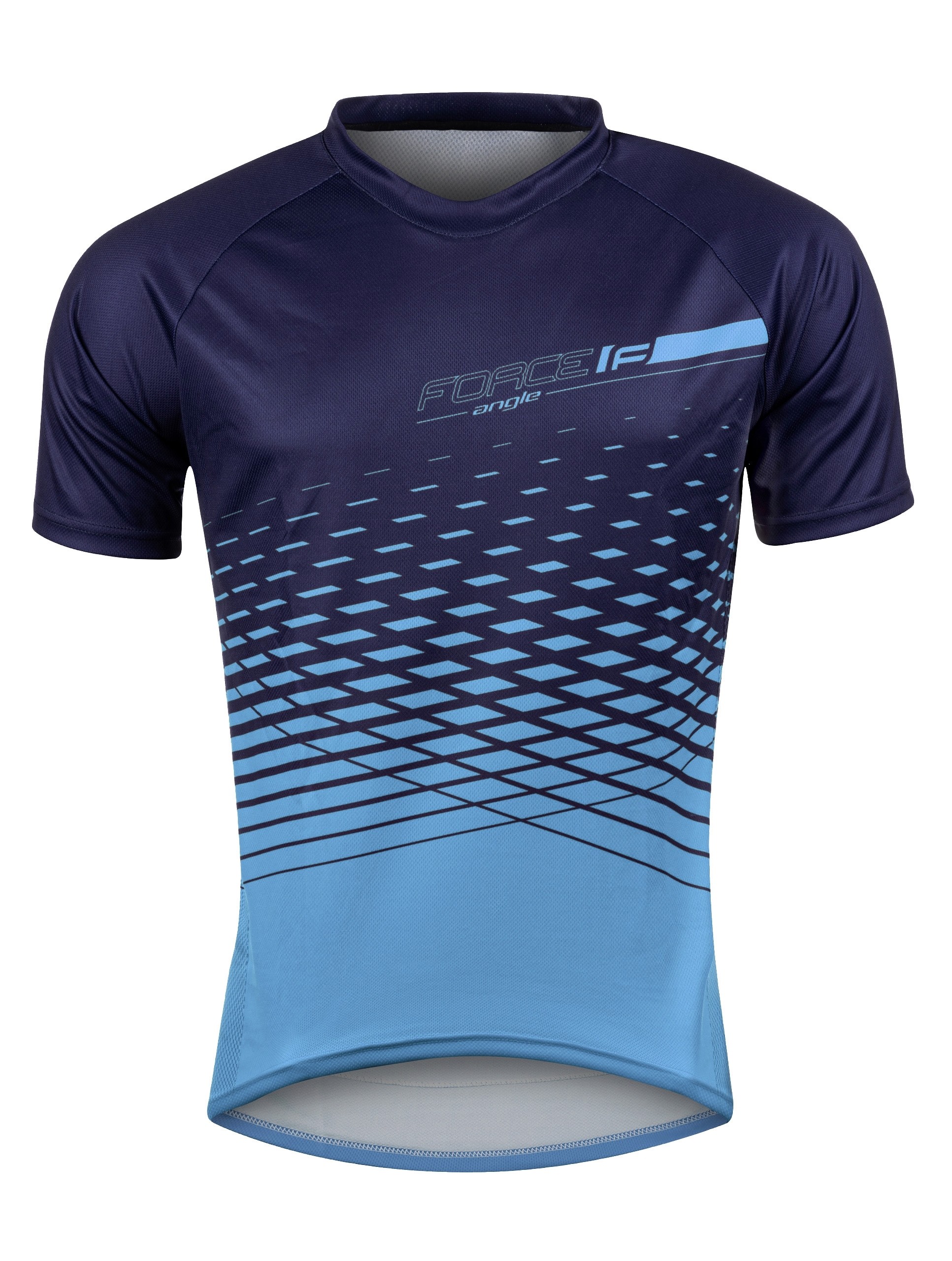 Force Tricou maneca scurta Force MTB Angle, albastru, XS