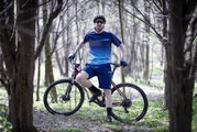 Tricou maneca scurta Force MTB Angle, albastru, XS