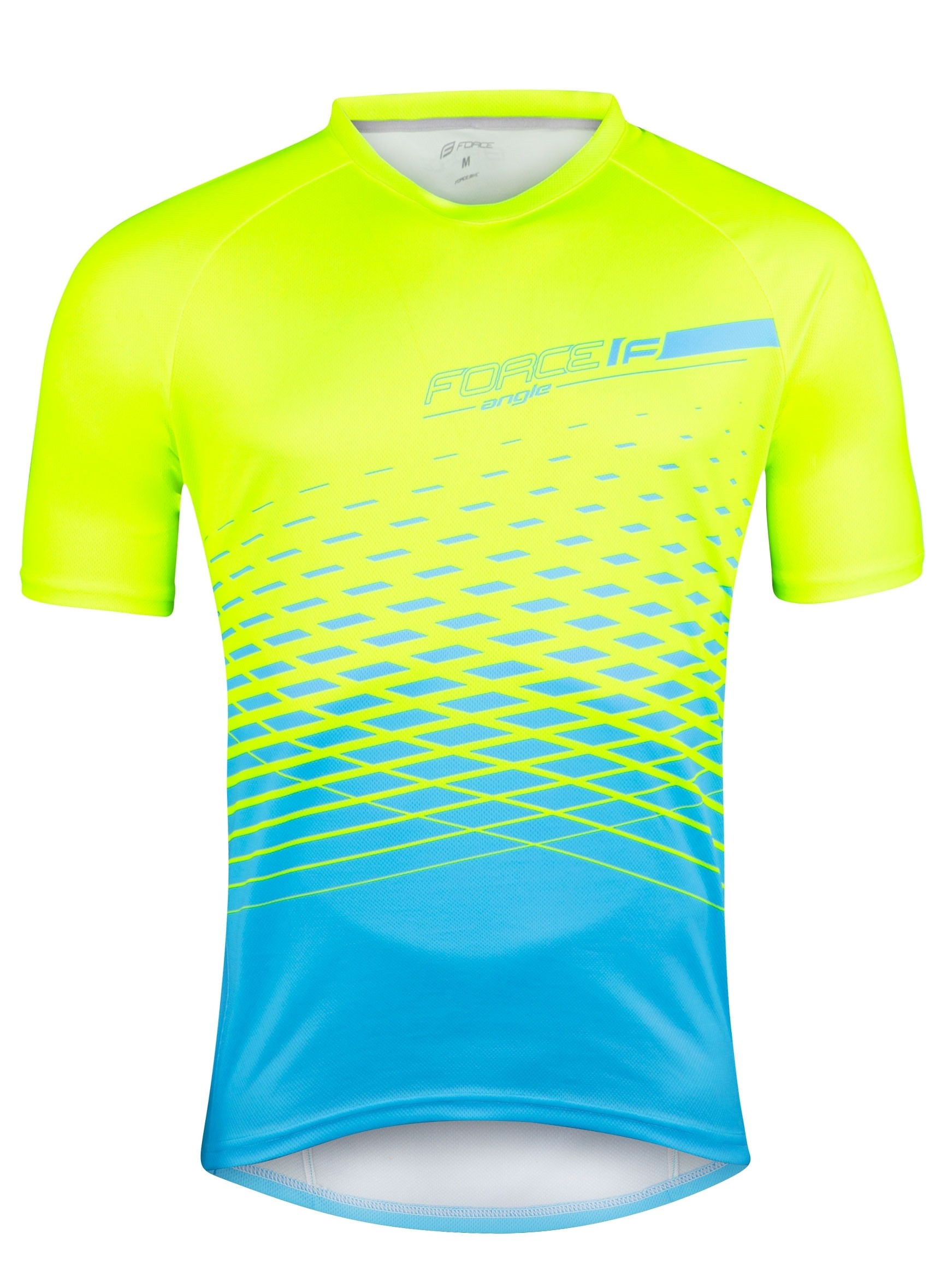 Force Tricou maneca scurta Force MTB Angle, albastru/fluo, 4XL