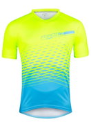 Tricou maneca scurta Force MTB Angle, albastru/fluo, XS