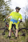 Tricou maneca scurta Force MTB Angle, albastru/fluo, XS