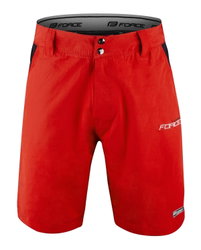 Pantaloni Force Blade MTB cu sub-pantaloni cu bazon, Rosu, XS