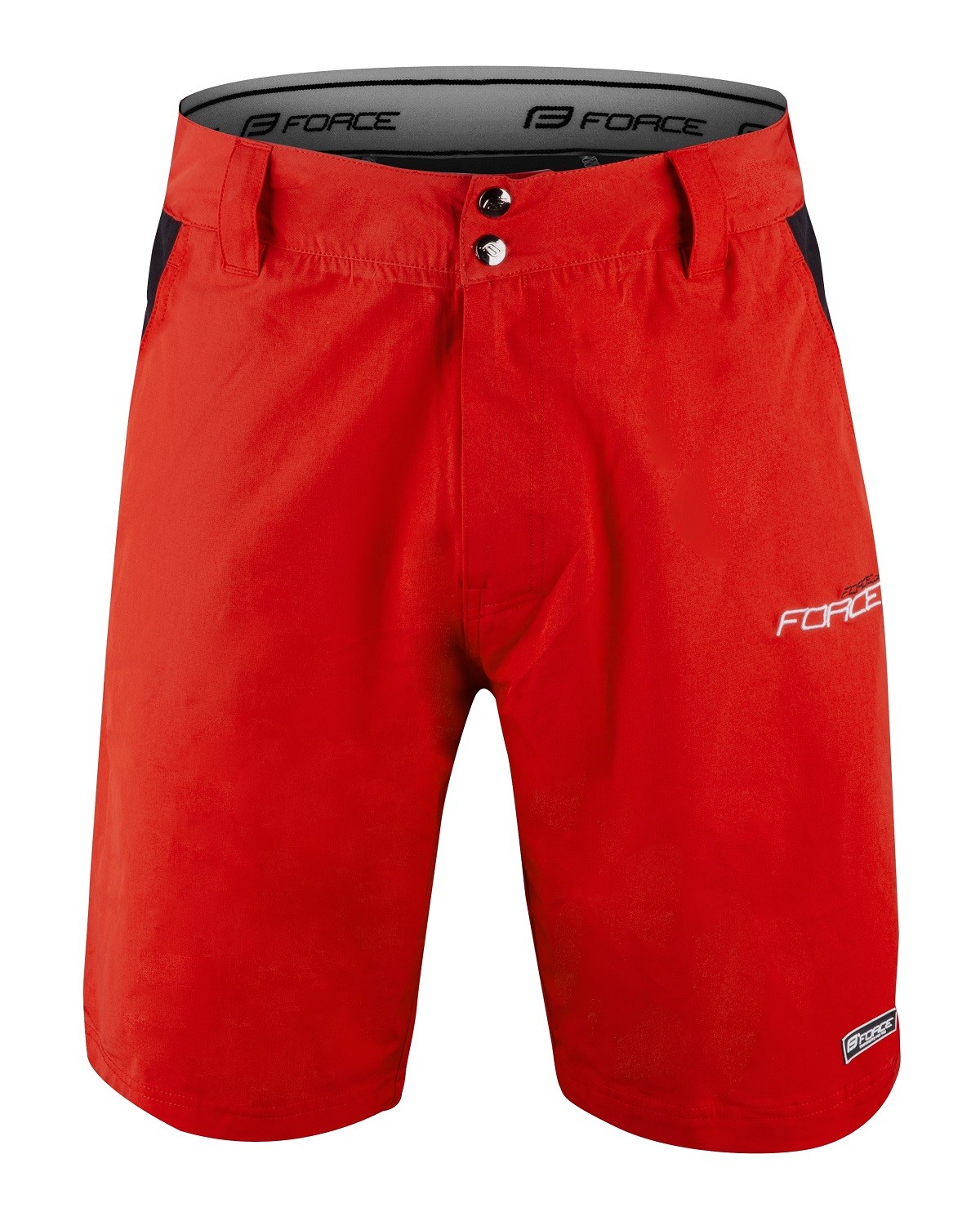 Force Pantaloni Force Blade MTB cu sub-pantaloni cu bazon, Rosu, XS