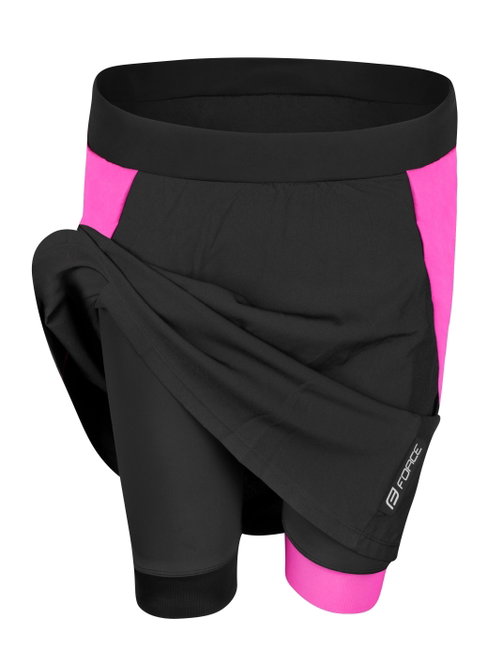 Fusta cu pantaloni scurti cu bazon Force Daisy negru/roz M