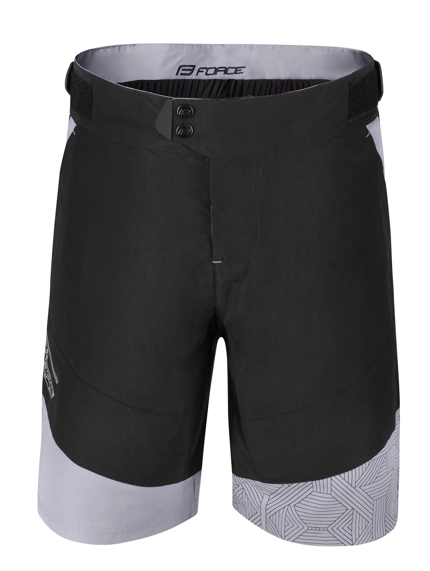 Pantaloni scurti Force Storm pana la talie cu bazon, negru/gri
