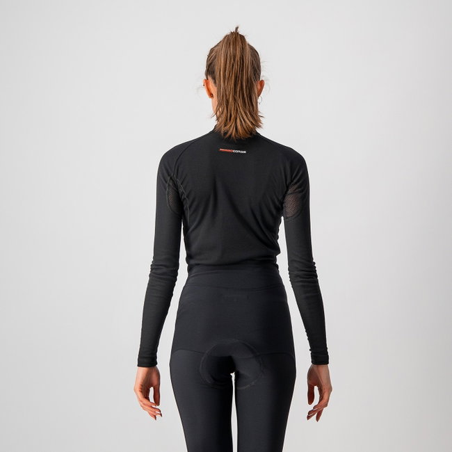 Bluza de corp cu maneca lunga Castelli Flanders 2W Warm, de dama, Negru, L
