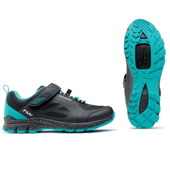 Northwave Escape Evo women - pantofi pentru ciclism MTB All Mountain pentru femei - negru albastru aqua