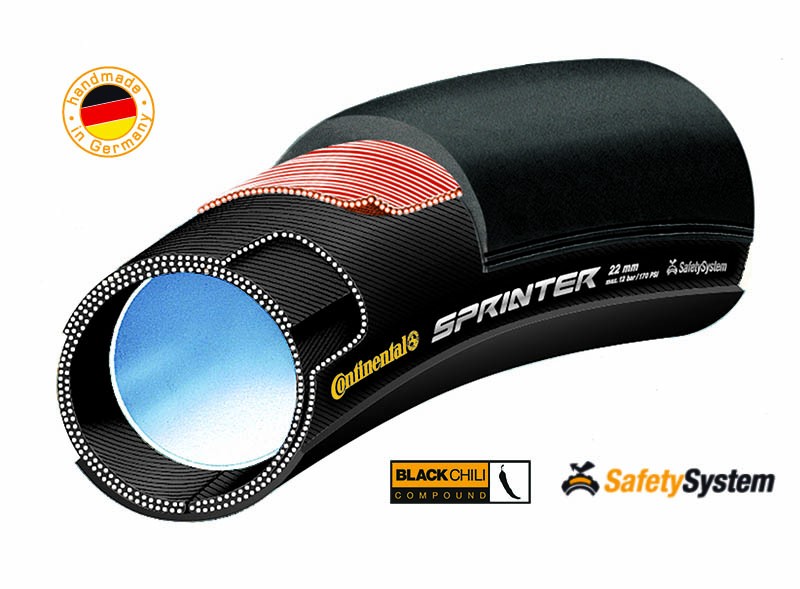Bicycle Parts Anvelopa tubulara Continental Sprinter 28x22mm negru