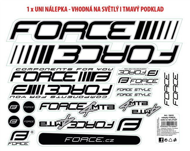 Autocolante cadru MTB logo Force 37x27 cm