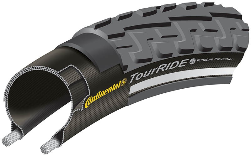 Bicycle Parts Anvelopa Continental Ride Tour Reflex Puncture-ProTection 37-622 (28x1 3/8x1 5/8) negru