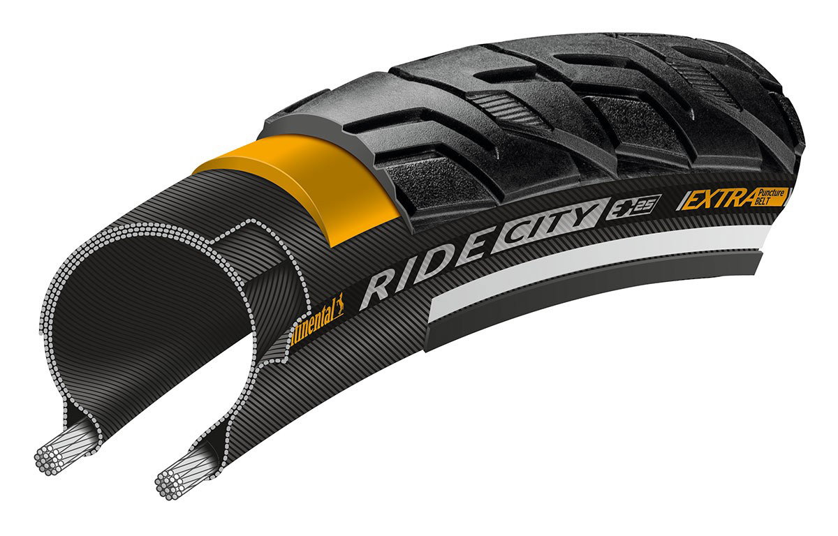 Bicycle Parts Anvelopa Continental Ride City Reflex EXTRa PunctureBelt 47-622 (28x1.75) negru