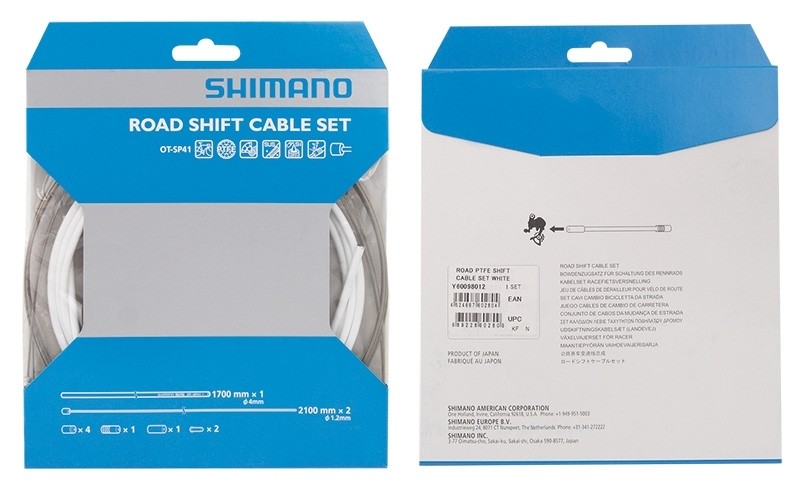 Shimano Set cabluri si camasi schimbator Shimano DA79 sosea alb