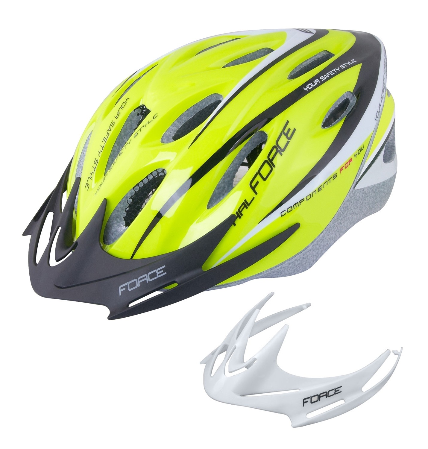 Force Casca Force Hal Fluo/negru XS-S (48-54 cm)