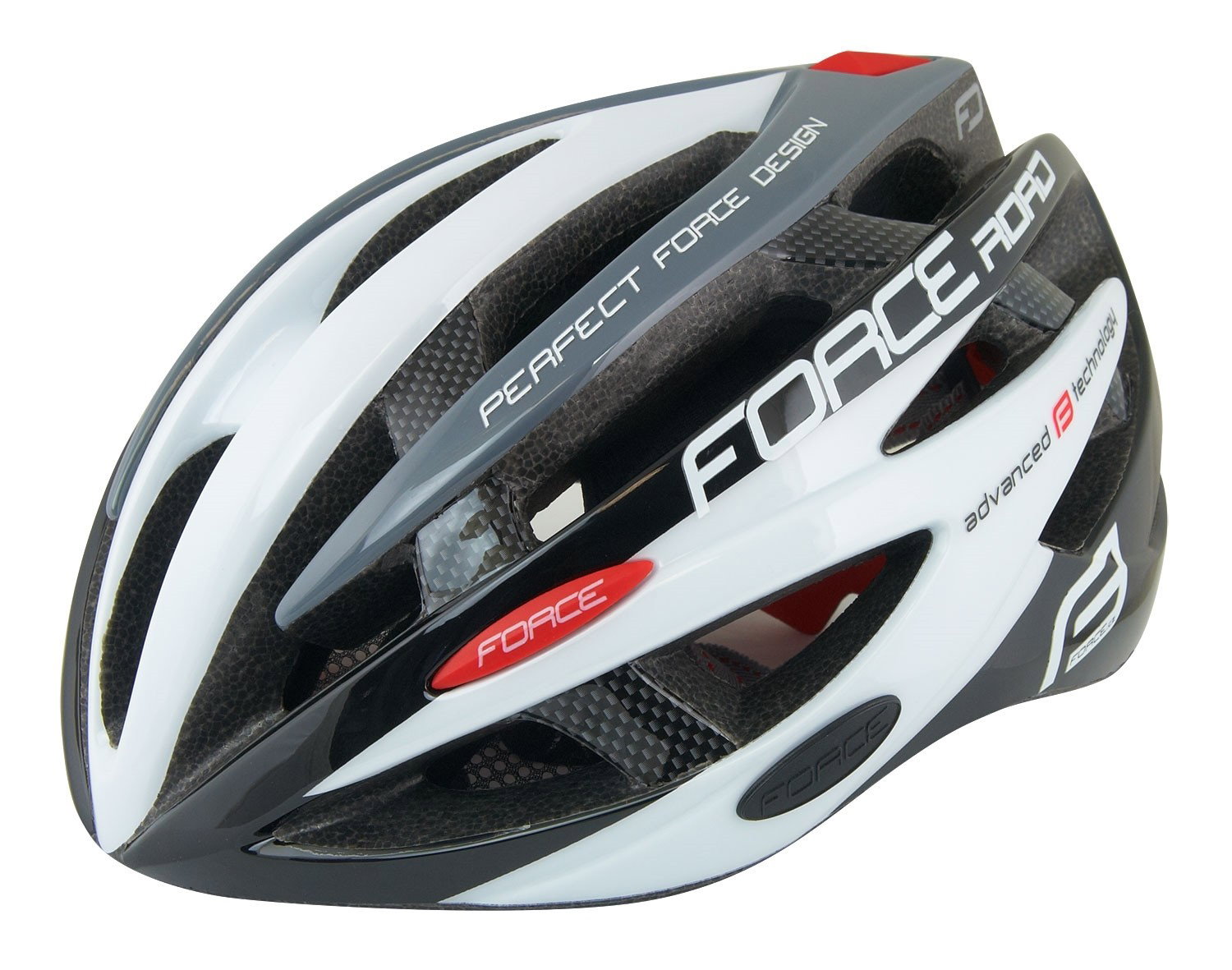 Force Casca FORCE ROAD junior, negru-alb-gri, XS -S (48-54 cm)