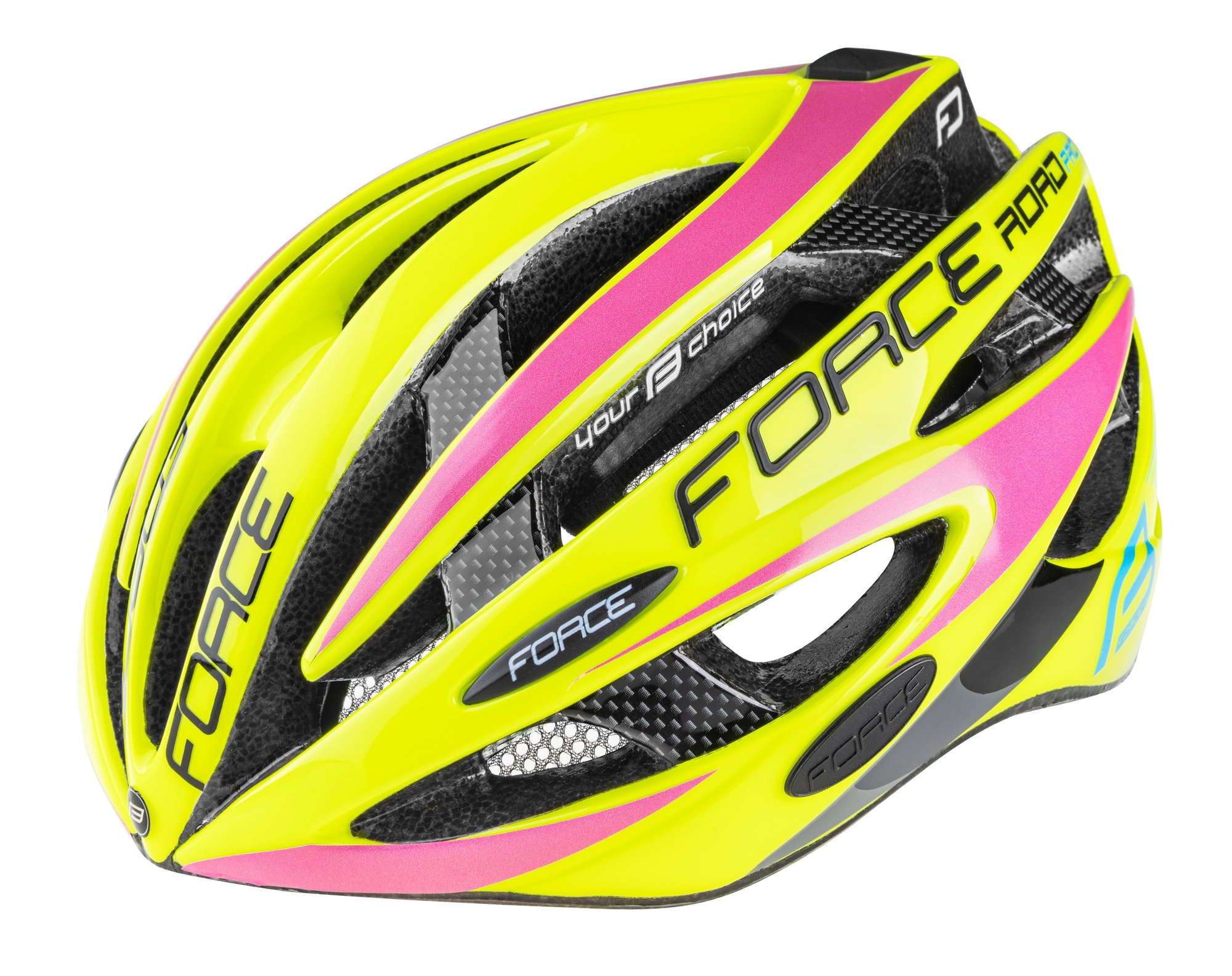 Force Casca Force Road Pro, fluo/roz S-M (54-58 cm)