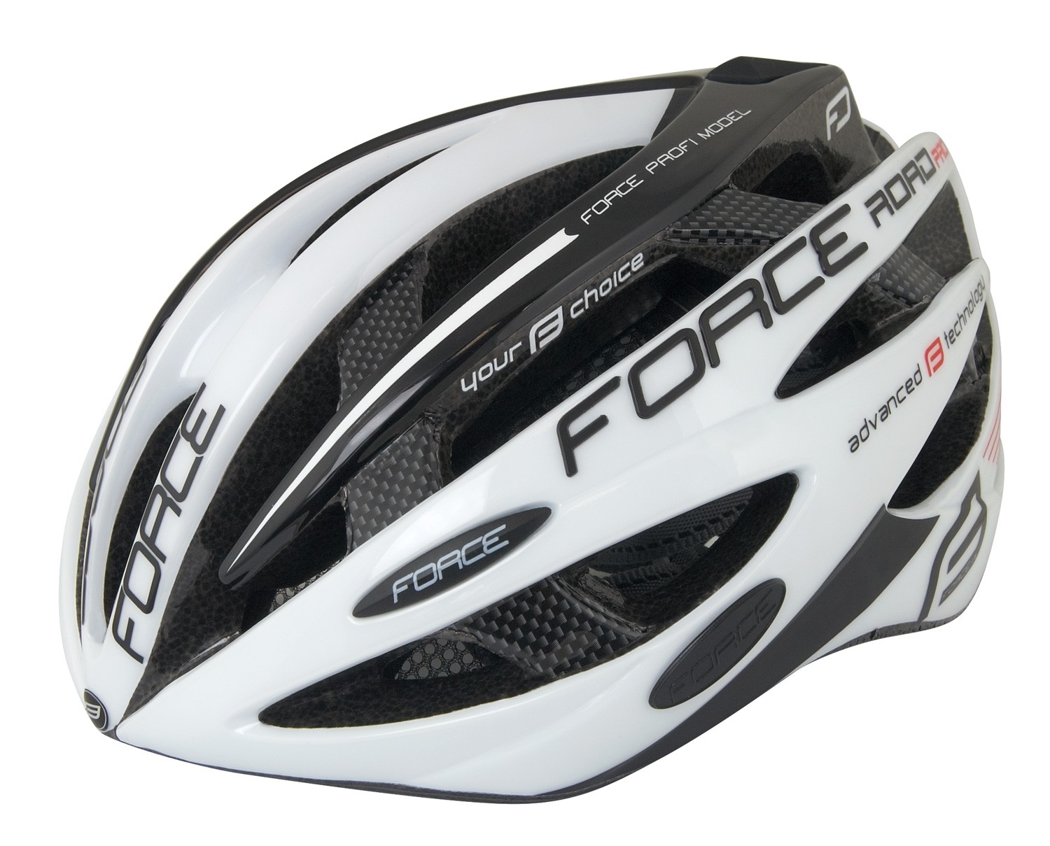Force Casca Force Road Junior, alb-negru, XS-S (48-54 cm)