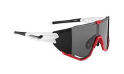 Ochelari Force Creed, lentila neagra oglinda, alb/rosu