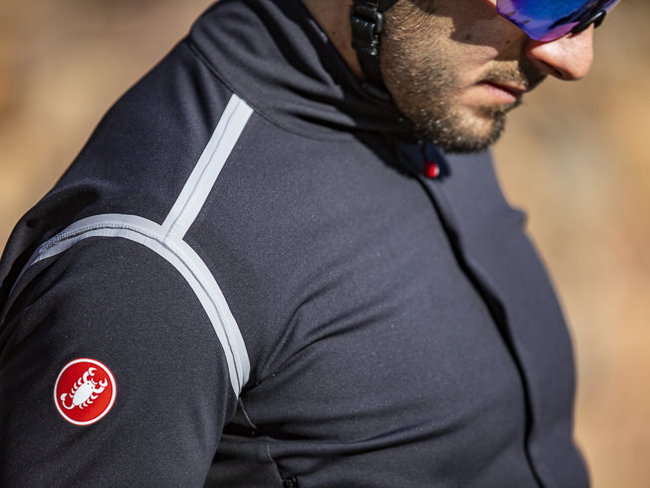 Castelli - Jacheta ciclism vreme rece 2 in 1 cu maneci detasabile, Perfetto Ros Convertible - rosu portocaliu