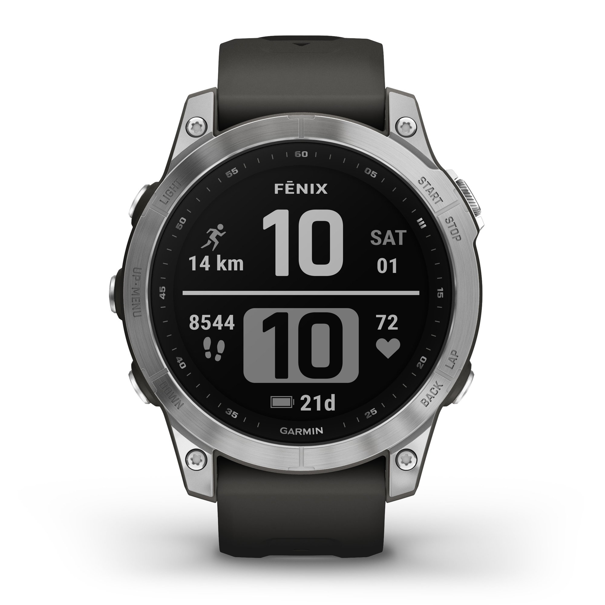 Watches Garmin - fenix 7 ceas multisport cu GPS - ramă argintie și curea din silicon gri