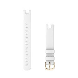 Garmin Lily curea piele italiană 14mm - albă cu elemente metalice aurii crem