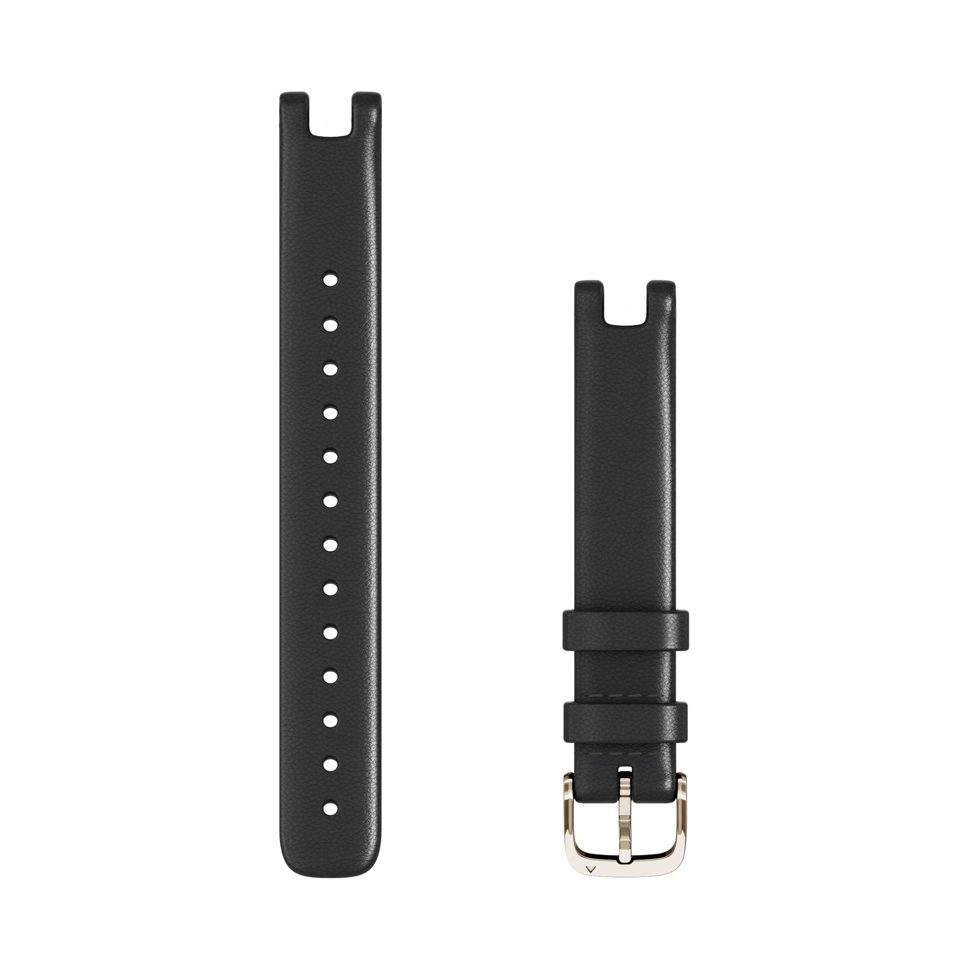 Watch Bands Garmin Lily curea piele italiană 14mm - neagră cu elemente metalice aurii crem
