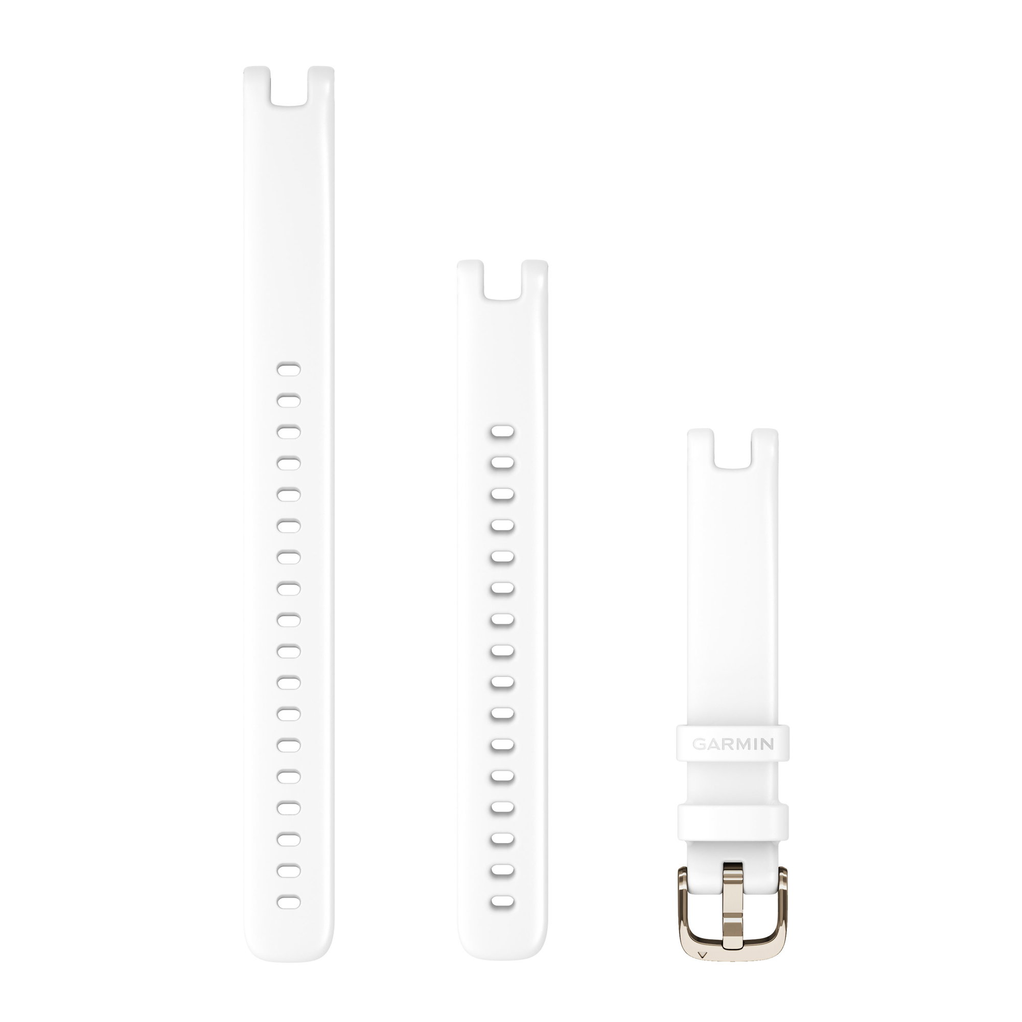 Watch Bands Garmin Lily curea silicon 14mm - alba cu elemente metalice aurii crem