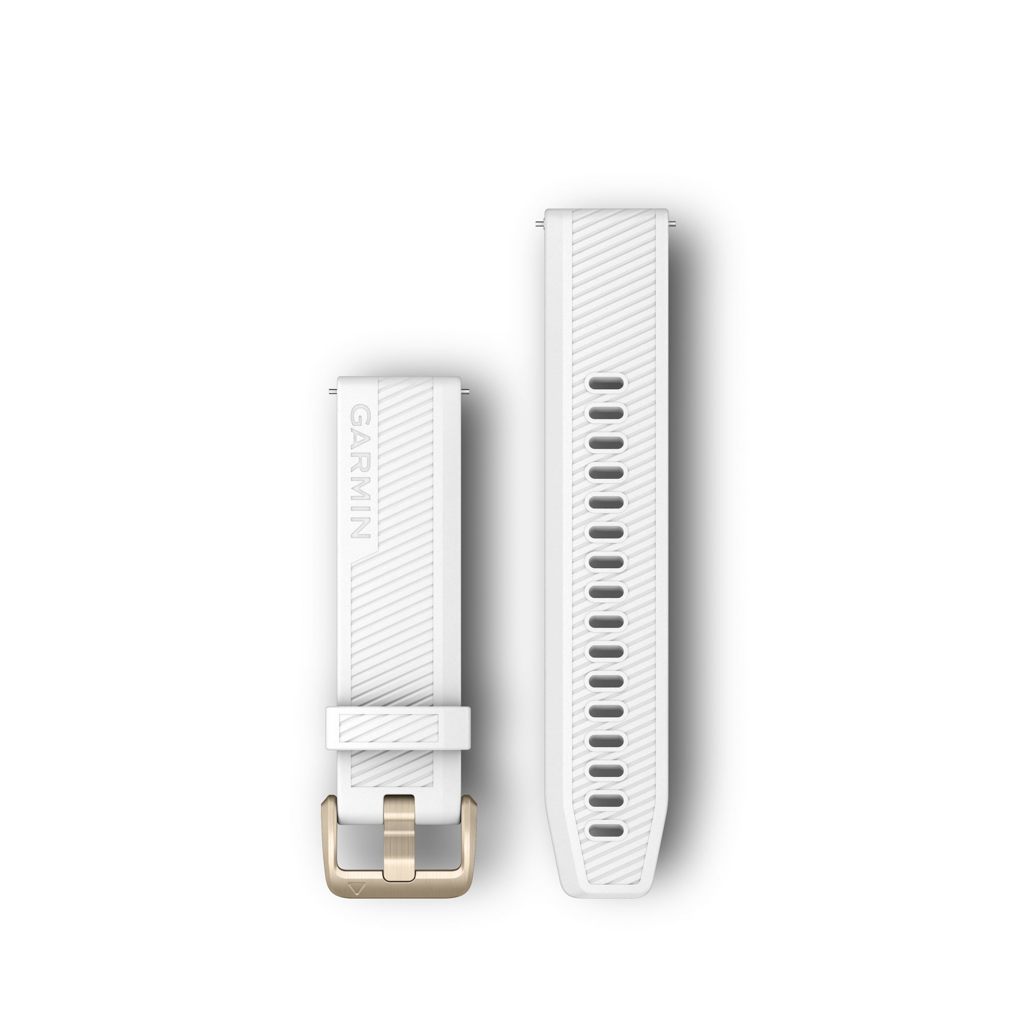 Watch Bands Garmin Quick Release 20 - curea din silicon alba cu elemente metalice light god