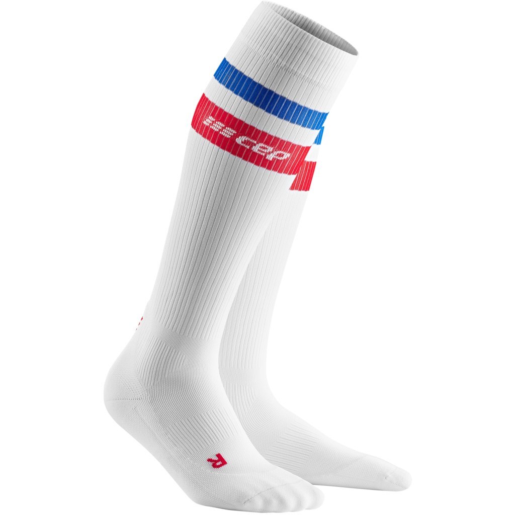 Sporting Goods CEP - Sosete de compresie pentru femei 80's women socks - alb rosu albastru