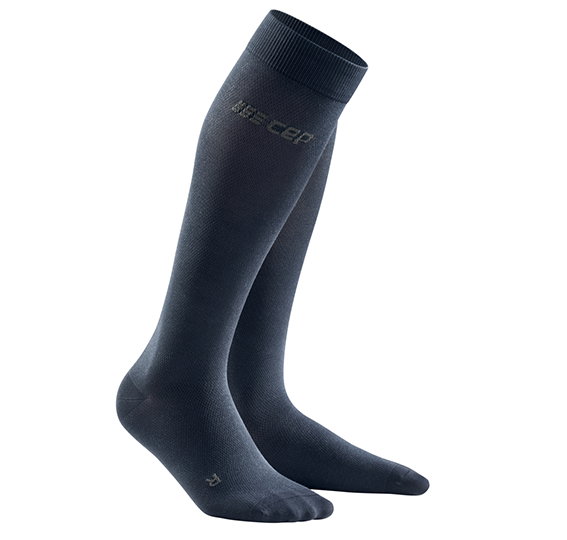 Sporting Goods CEP - Sosete lungi compresie pentru femei Business Commuter Tall Compression women Socks - negru albastru