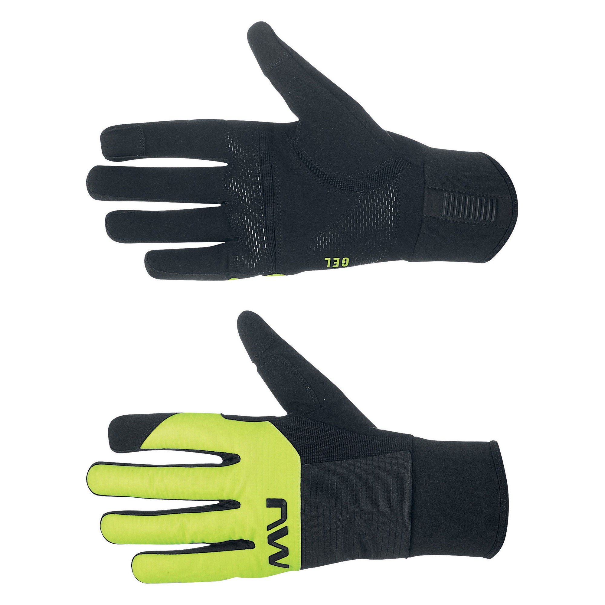 Northwave Northwave manusi lungi calduroase - Fast Gel - negru-galben-fluo