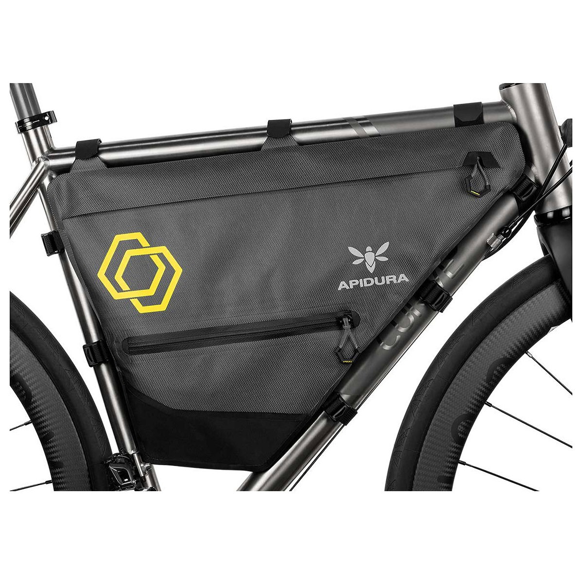 Bicycle Bags & Panniers Apidura - geanta cadru bicicleta Expedition Full Frame Pack 12 litri - gri negru galben