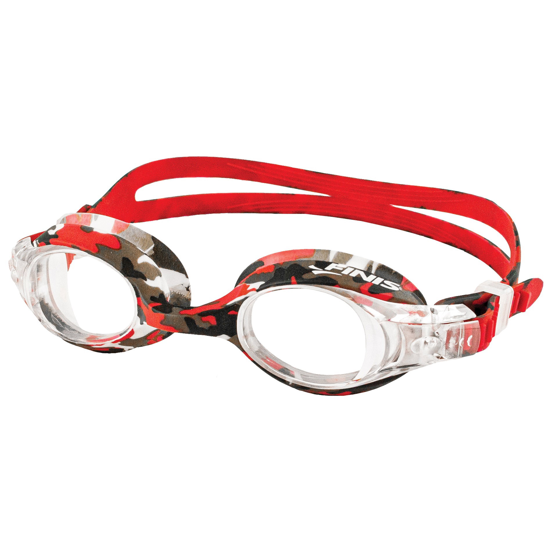Finis Finis - ochelari inot confortabili pentru copii (4-10 ani) Adventure Goggles - camuflaj rosu negru