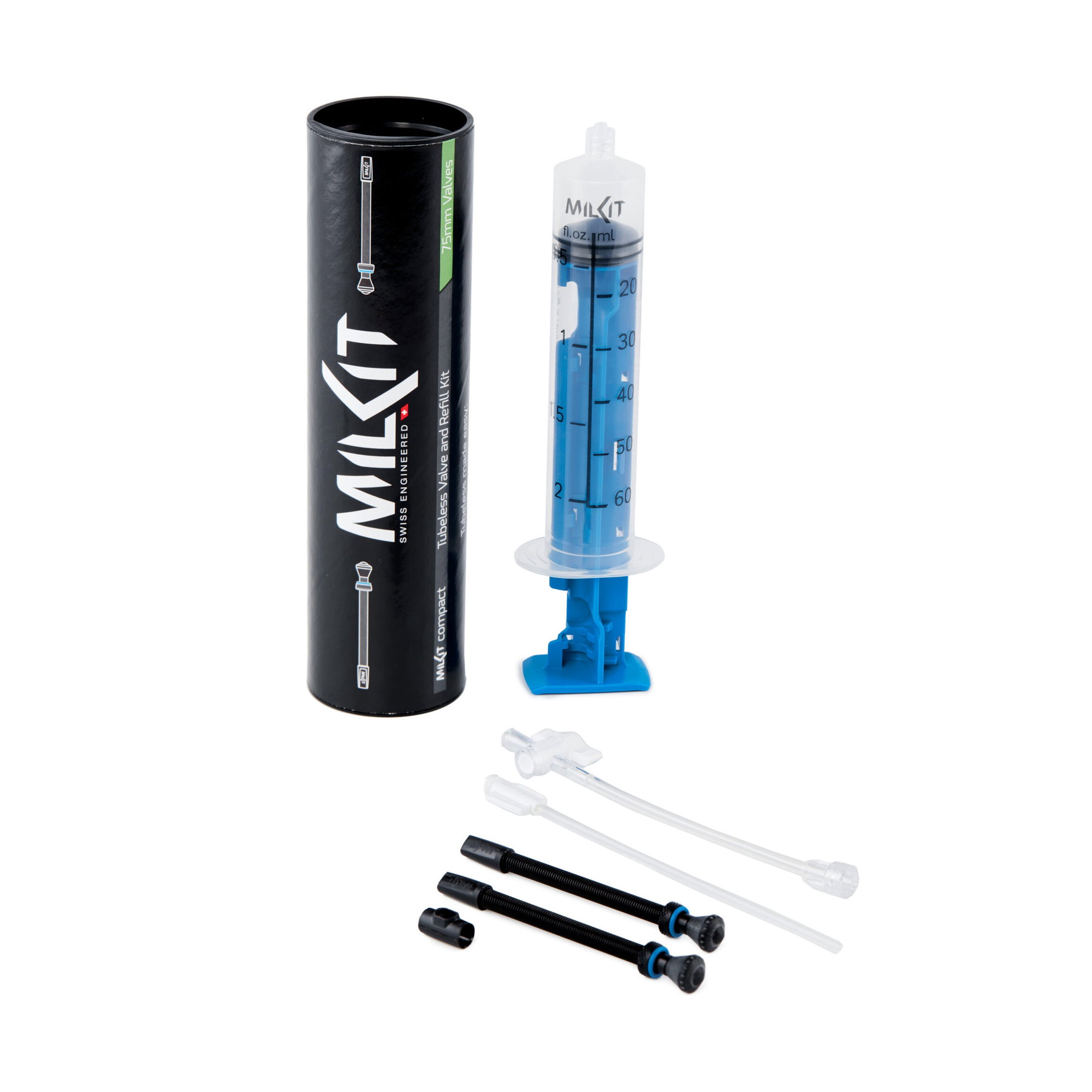 Bicycle Tools Milkit - set seringa si valve tubeless, presta 75mm
