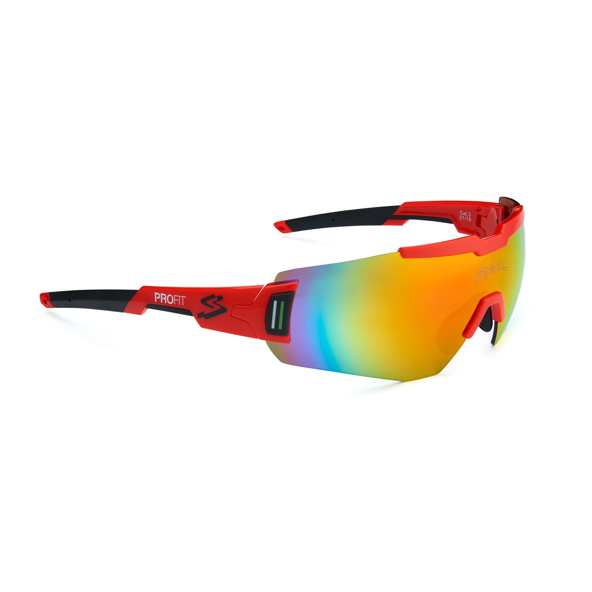 Sunglasses Spiuk - ochelari soare sport Profit, 2 lentile de schimb transparent si rosu oglinda - rama rosie