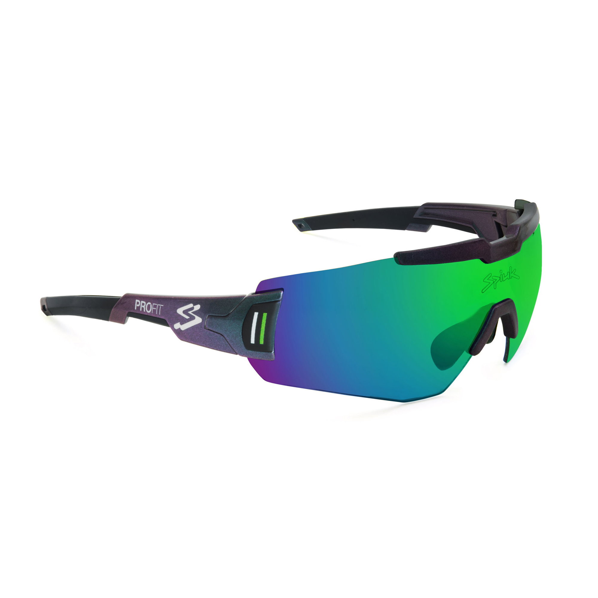 Sunglasses Spiuk - ochelari soare sport Profit, 2 lentile de schimb transparent si verde oglinda  - rama multicolora (irizata)