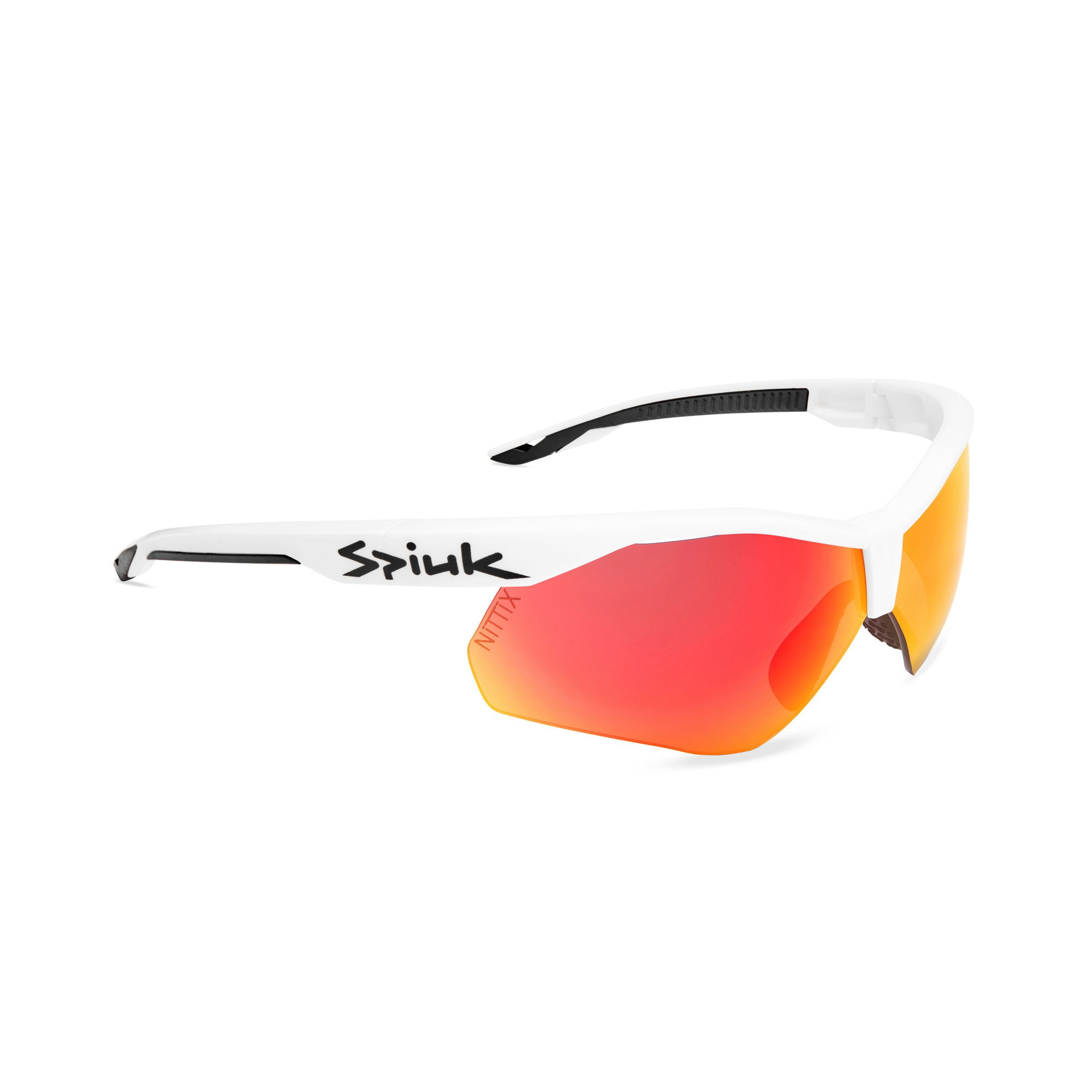 Sunglasses Spiuk - ochelari soare sport Ventix K, 2 lentile de schimb Nittix transparent si rosu oglinda - rama alba neagra