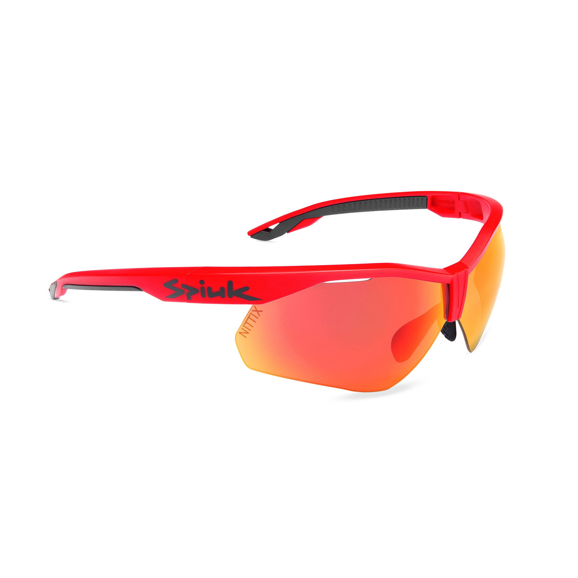 Sunglasses Spiuk - ochelari soare sport Ventix K, 2 lentile de schimb Nittix transparent si rosu oglinda - rama rosie neagra
