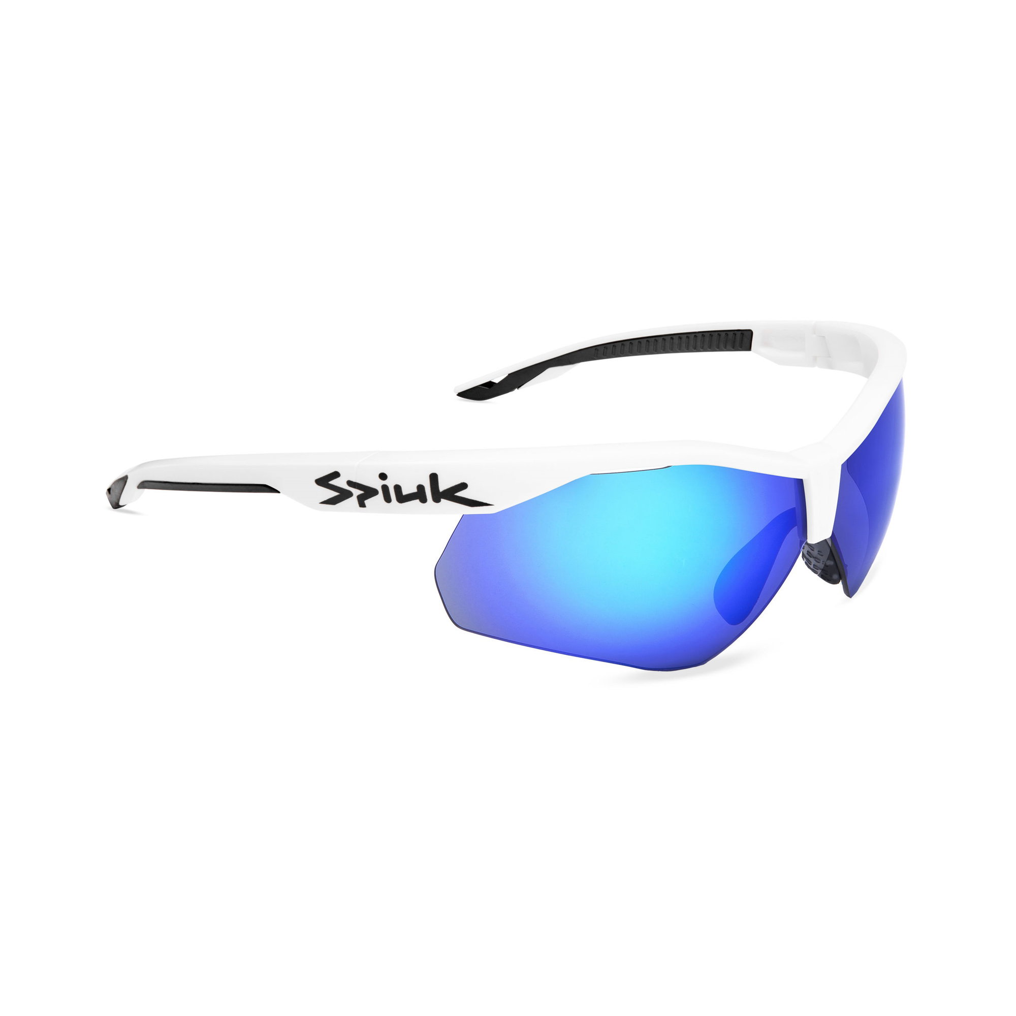 Sunglasses Spiuk - ochelari soare sport Ventix K, 2 lentile de schimb transparent si albastru oglinda - rama alba neagra