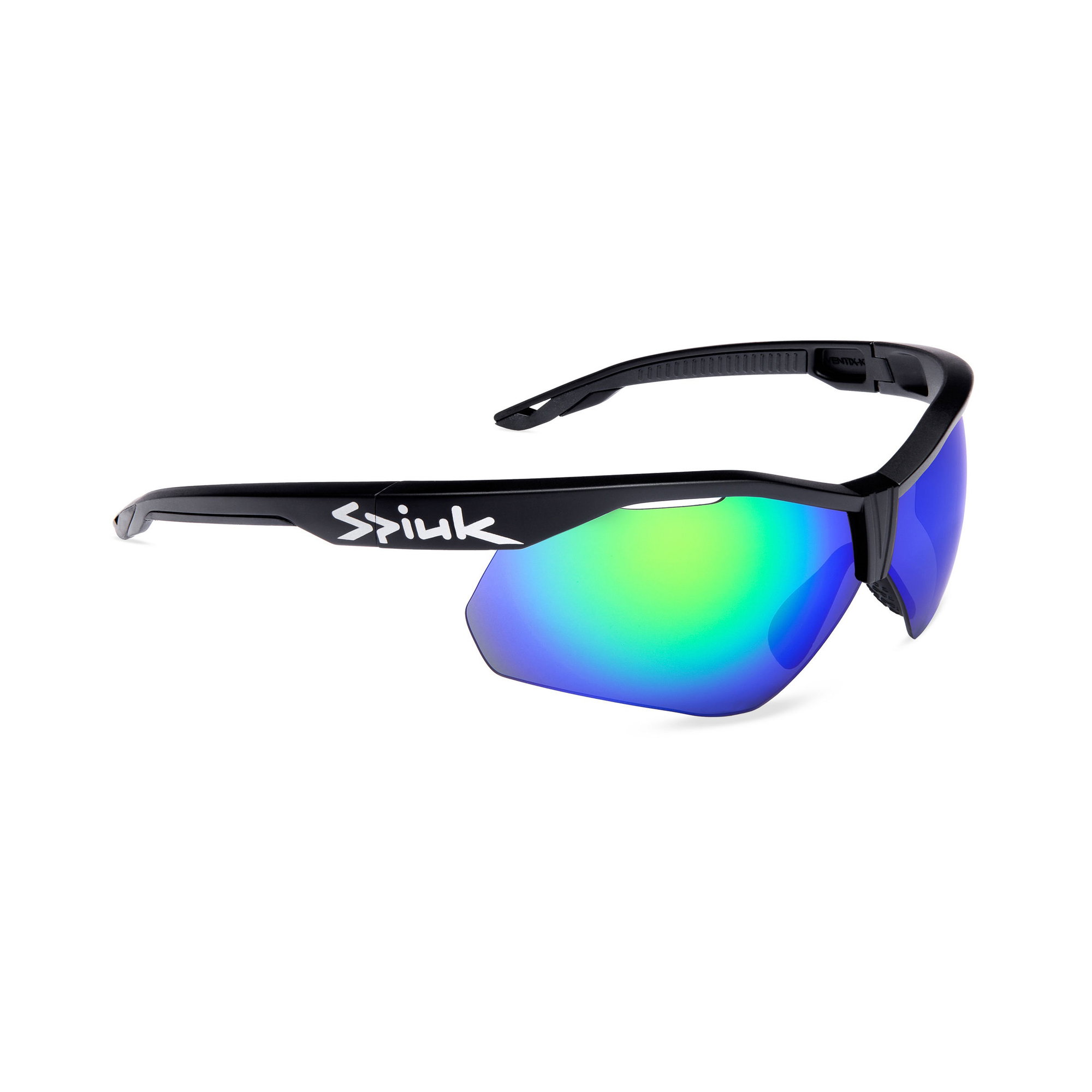 Sunglasses Spiuk - ochelari soare sport Ventix K, 2 lentile de schimb transparent si verde oglinda - rama neagra