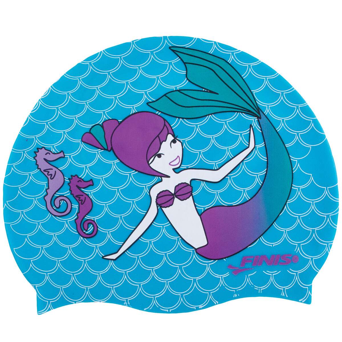 Finis Finis - Casca inot silicon pentru copii Mermaid Silicone Cap Paradise - albastru deschis mov