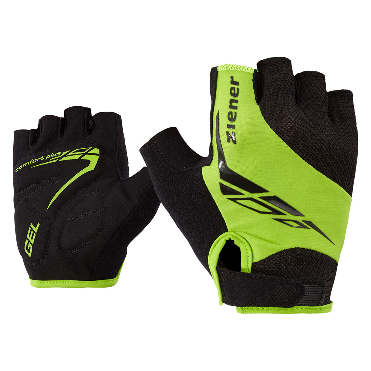 Ziener Ziener - manusi ciclism degete scurte Ceniz Gloves - negru verde lime