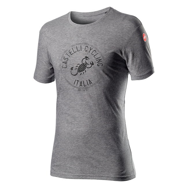 Castelli Tricou ciclism casual cu maneca scurta Armando - gri melange vortex gray