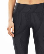 2XU - Colanti de compresie pentru femei Mid-Rise Print Compression Tights - negru gri