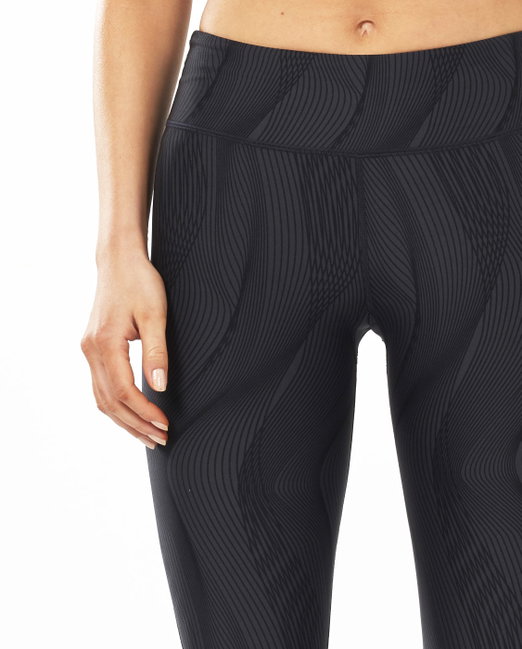 2XU - Colanti de compresie pentru femei Mid-Rise Print Compression Tights - negru gri